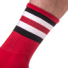 Barcode Berlin Chaussettes Half Socks Stripes Rouge Noir Blanc